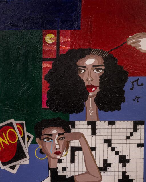 This is a personal favorite. This is a painting about how my blackness feels to me. Also done with acrylic and black marker! #blackart #art #artist #painting